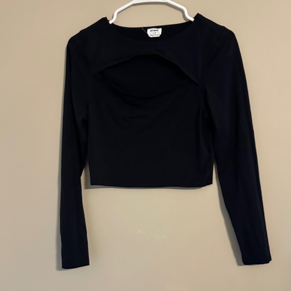 Cotton On Black Cutout Crop Top